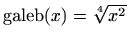 $ \mathrm {\mathop {galeb}} (x)=\sqrt [4]{x^2}$