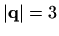 $ \vert\mathbf{q}\vert=3$