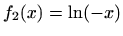 $ f_2(x)=\ln(-x)$