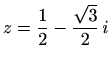 $ \displaystyle z=\frac{1}{2}-\frac{\sqrt{3}}{2}\,i$