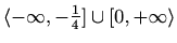 $ \langle-\infty,-\frac{1}{4}]\cup[0,+\infty\rangle$