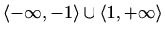 $ \langle-\infty,-1\rangle \cup
\langle1,+\infty \rangle$