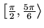 $ \left[\frac{\pi}{2},\frac{5\pi}{6}\right\rangle$