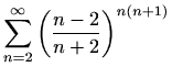 $ \displaystyle \sum_{n=2}^{\infty} \left(\frac{n-2}{n+2} \right)^{n(n+1)}$
