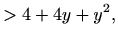 $\displaystyle >4+4y+y^2,$