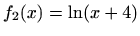 $ f_2(x)=\ln(x+4)$