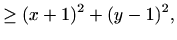 $\displaystyle \geq (x+1)^2+(y-1)^2,$