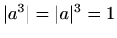 $ \vert a^3\vert=\vert a\vert^3=1$