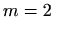 $\displaystyle m = 2 \quad$