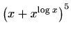 $\displaystyle \left(x+x^{\log x}\right)^5$
