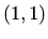 $ (1,1)$