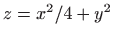 $ z=x^2/4+y^2$