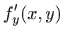 $\displaystyle f'_y(x,y)$