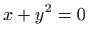 $\displaystyle x+y^2=0
$