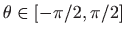 $ \theta\in[-\pi/2,\pi/2]$