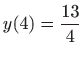 $ y(4)=\displaystyle \frac{13}{4}$