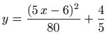 $ y=\displaystyle \frac{(5 x-6)^2}{80}+\displaystyle \frac{4}{5}$