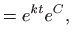 $\displaystyle =e^{kt} e^C,$