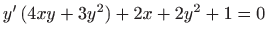 $ y' (4xy+3y^2) + 2x+2y^2+1=0$