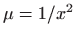 $ \mu=1/x^2$