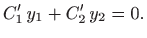 $\displaystyle C'_1  y_1 + C'_2  y_2=0.$