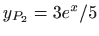 $ y_{P_2}=3e^x/5$