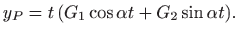 $\displaystyle y_P=t (G_1\cos \alpha t +G_2\sin \alpha t).
$