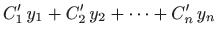 $\displaystyle C'_1 y_1+C'_2 y_2+\cdots + C'_n y_n$