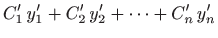 $\displaystyle C'_1 y'_1+C'_2 y'_2+\cdots + C'_n y'_n$