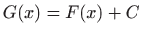 $ G(x)=F(x)+C$