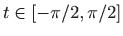 $ t\in[-\pi/2,\pi/2]$