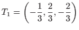 $ \displaystyle T_1=\left(-\frac{1}{3},\frac{2}{3},-\frac{2}{3}\right)$