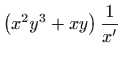 $\displaystyle \left( x^{2}y^{3}+xy\right) \frac{1}{x^{\prime }}$