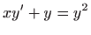 $ \displaystyle xy^{\prime }+y=y^{2}$