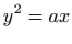 $ \displaystyle y^{2}=ax$