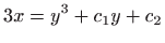 $ \displaystyle 3x=y^3+c_1y+c_2$