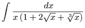 $ \displaystyle\int \frac{ dx}{x\left( 1+2\sqrt{x}+\sqrt[3]{x}\right) }$