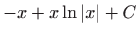 $ \displaystyle-x+x\ln \left\vert x\right\vert +C$