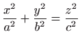 $ \displaystyle \frac{x^2}{a^2}+\frac{y^2}{b^2}=\frac{z^2}{c^2}$