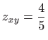 $ \displaystyle z_{xy}=\frac{4}{5}$